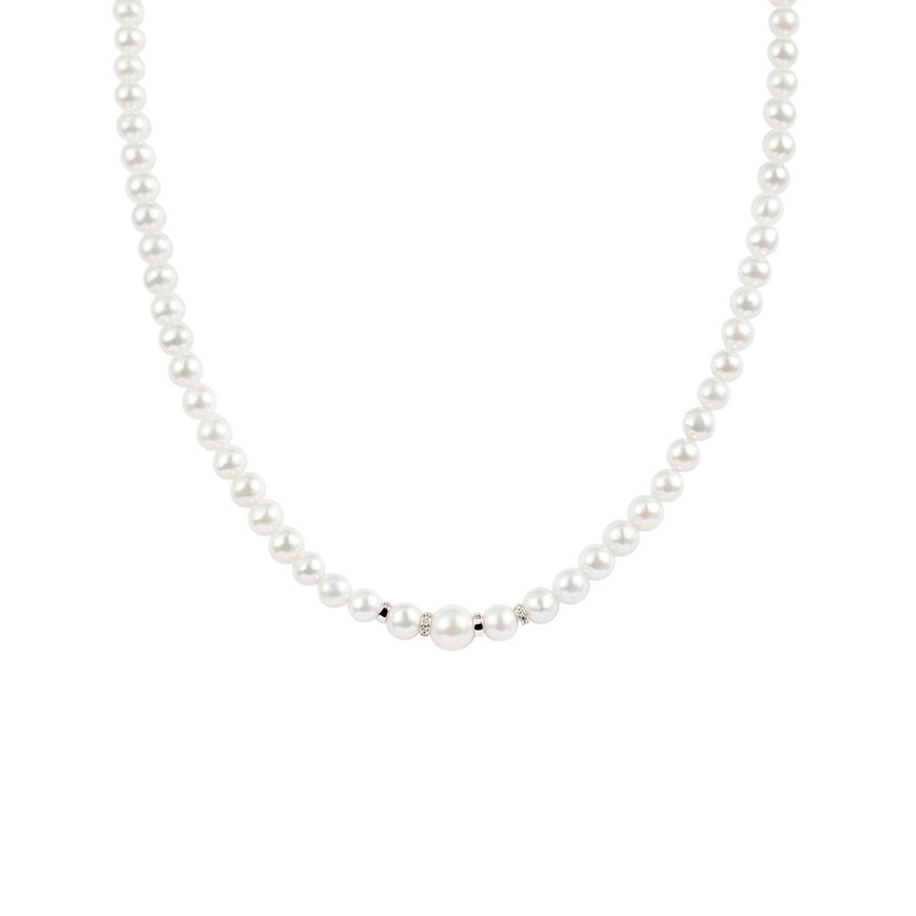 Collana Gold Pearls Oro Bianco Perla D'Acqua Dolce Diamante - Gioielli Donna | Stroili