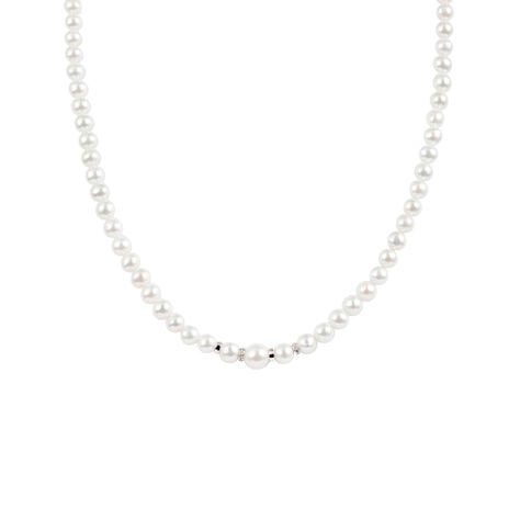 Collana Gold Pearls Oro Bianco Perla D'Acqua Dolce Diamante - Gioielli Donna | Stroili