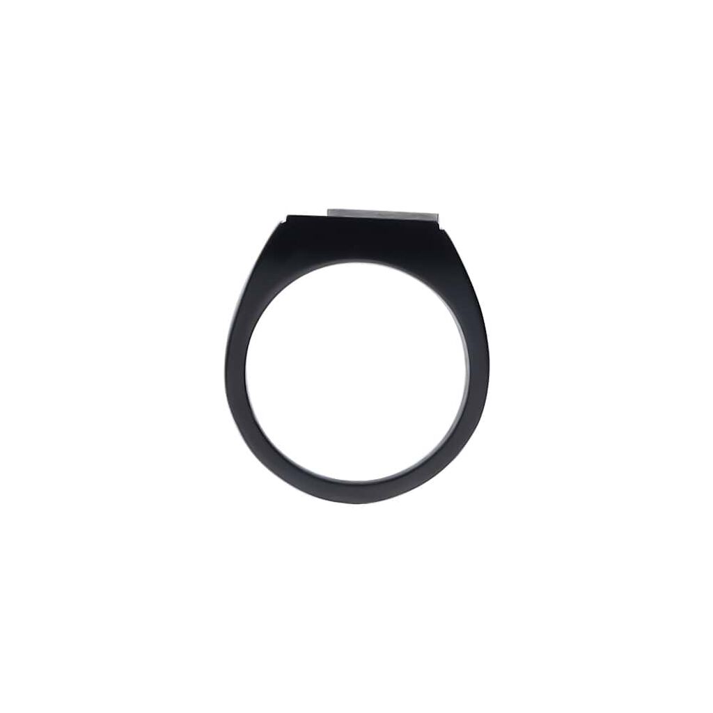 Anello Chevalier Man Code Acciaio Bicolore Bianco / Nero Cristallo - Anelli Chevalier Uomo | Stroili