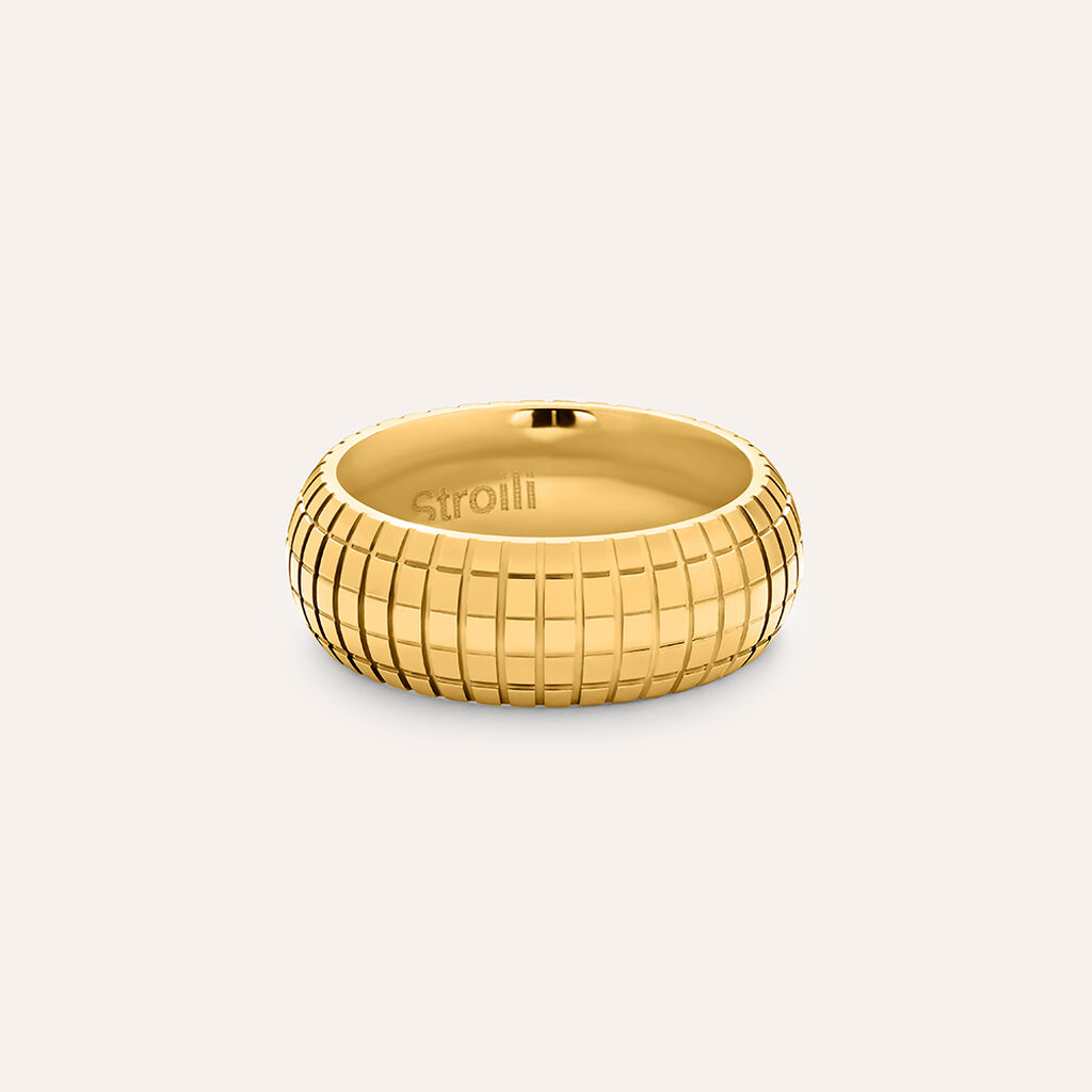 Anello Fascia Lady Code Acciaio Dorato - Anelli Moderni Donna | Stroili