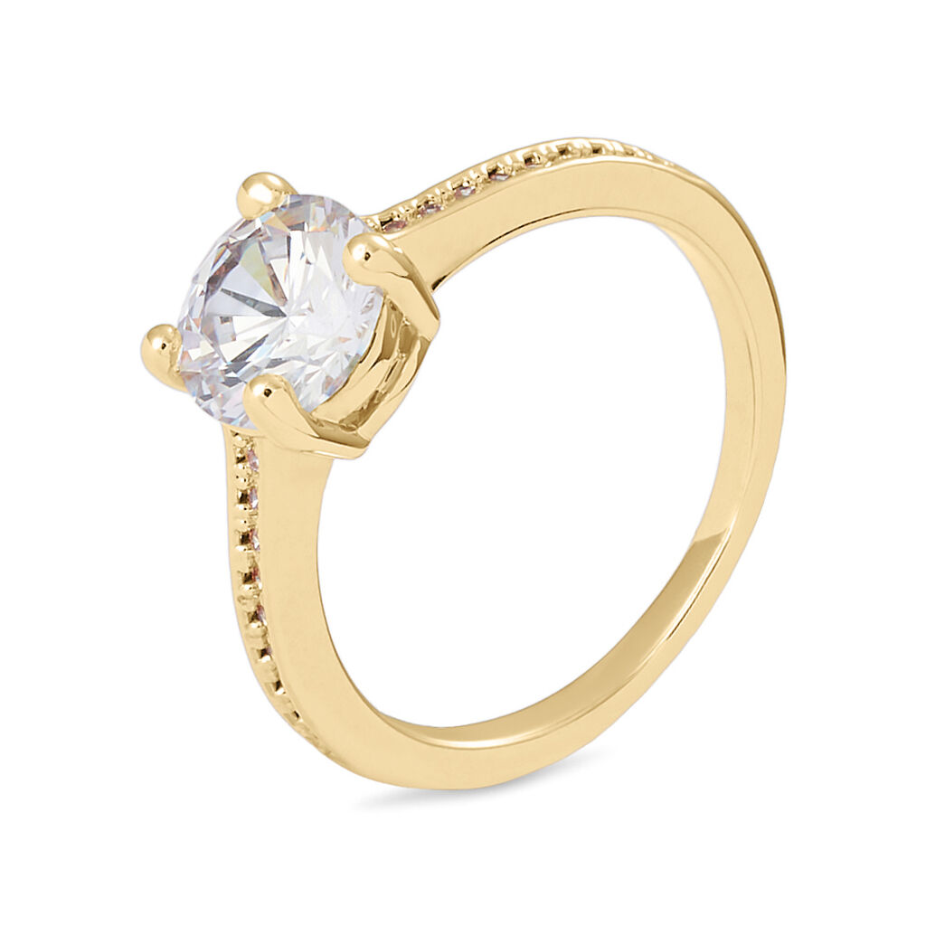 Anello Solitario Golden Dream Placcato Oro Giallo Cubic Zirconia - Anelli con Pietre Donna | Stroili