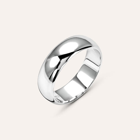 Fede Mantovana Leggera 6 mm Oro Bianco - Anelli con Incisione Unisex | Stroili