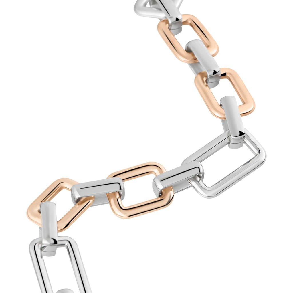 Catena Lady Code Acciaio Bicolore Bianco / Rosa - Collane Catena Donna | Stroili