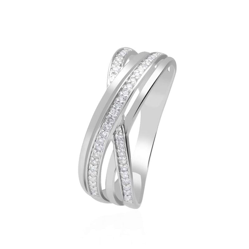 Anello in oro bianco con diamanti 0.13 ct - Anelli Donna | Stroili