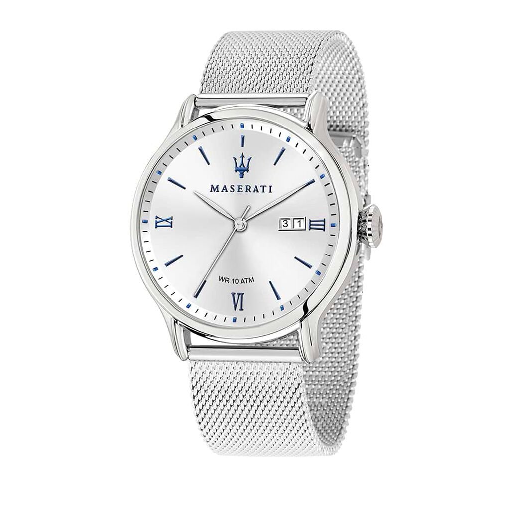 Orologio Maserati Epoca con cinturino mesh e cassa in acciaio silver