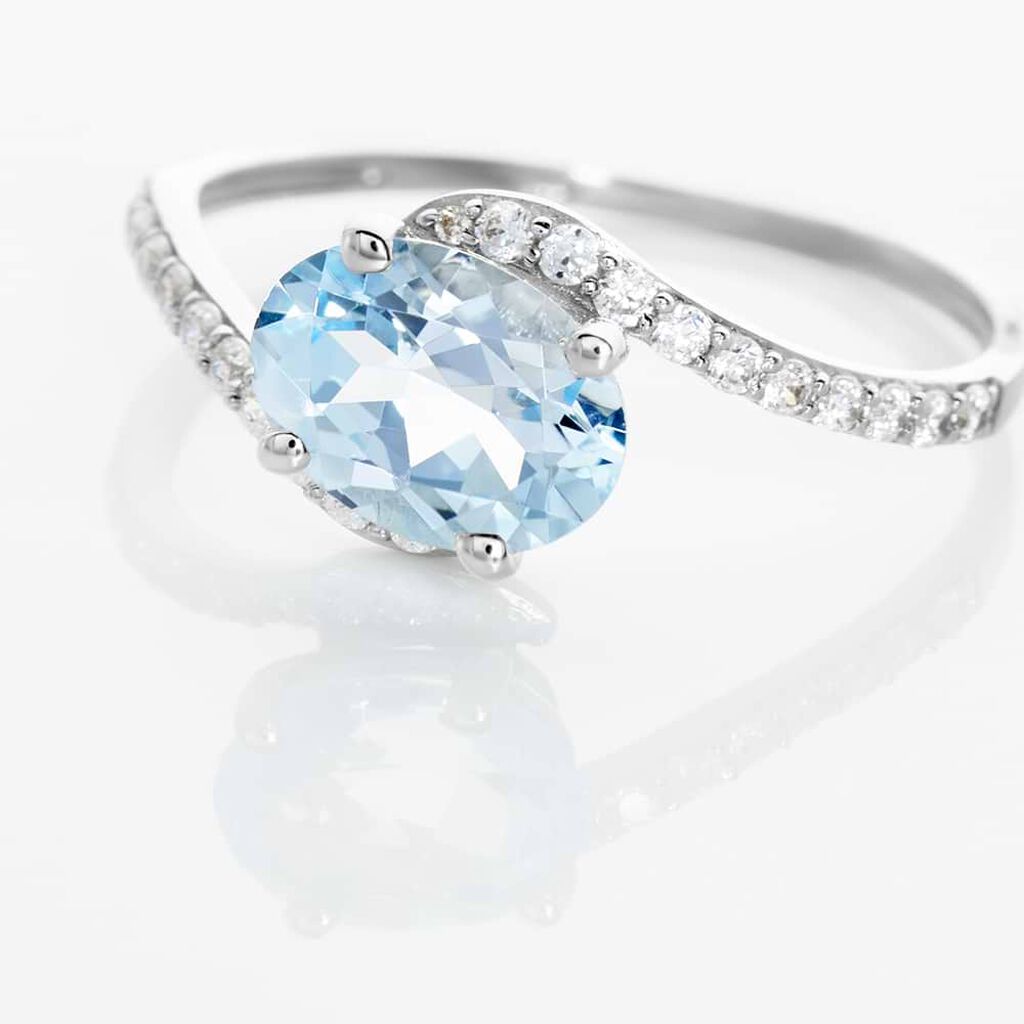 Anello Solitario Amélie Oro Bianco Topazio Cubic Zirconia - Anelli con Pietre Donna | Stroili