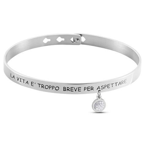 Bangle Lady Message Acciaio Cristallo - Bracciali Rigidi Donna | Stroili