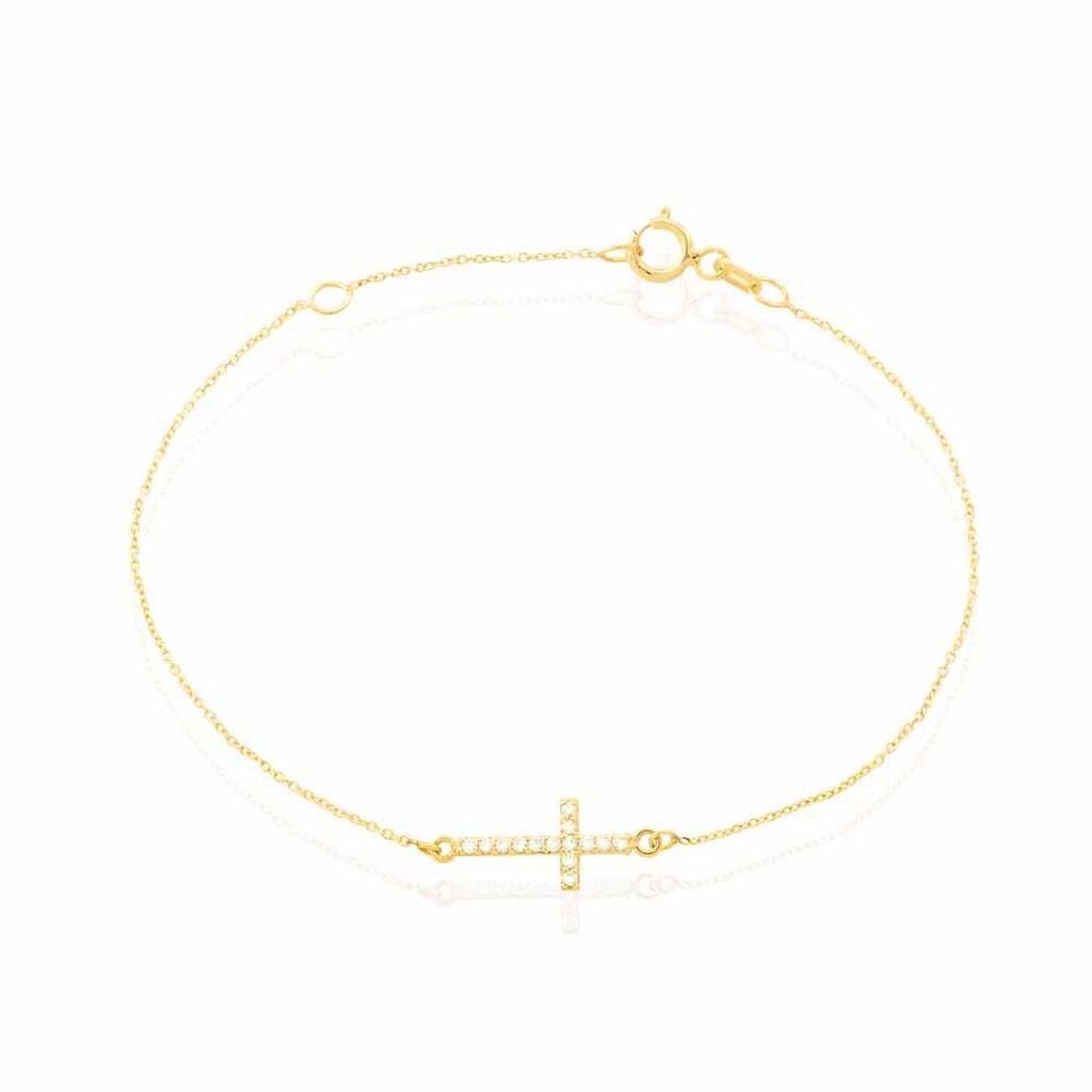 Bracciale in oro giallo e zirconi