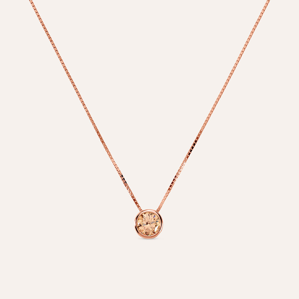 Collana Punto Luce Silver Rainbow Argento Rosa Cubic Zirconia