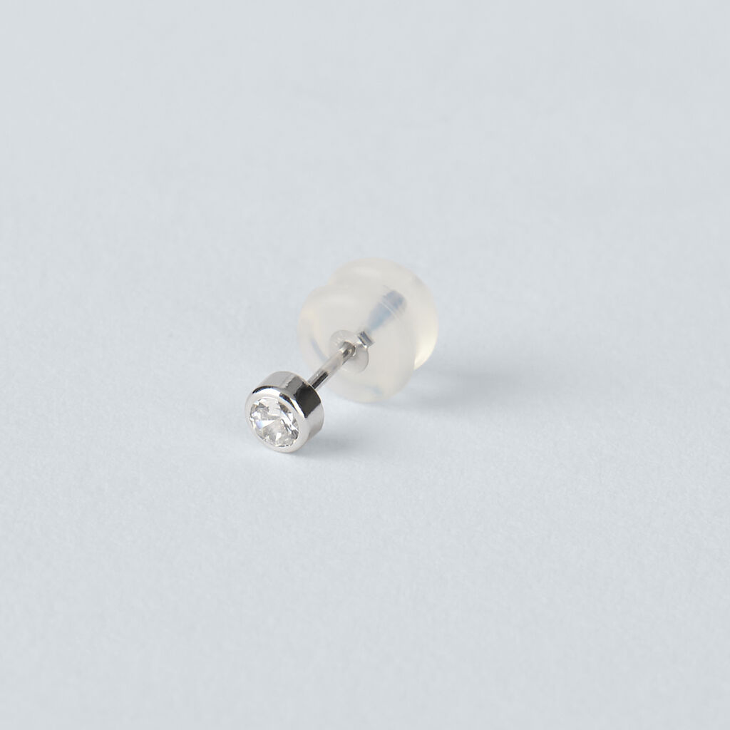 Orecchini Lobo Punto Luce Bon Ton Oro Bianco Cubic Zirconia - Orecchini a Lobo Donna | Stroili