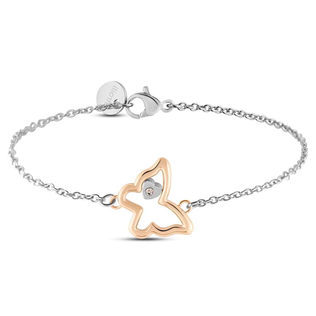 Bracciale Lady Chic Acciaio Bicolore Farfalla e Cristalli
