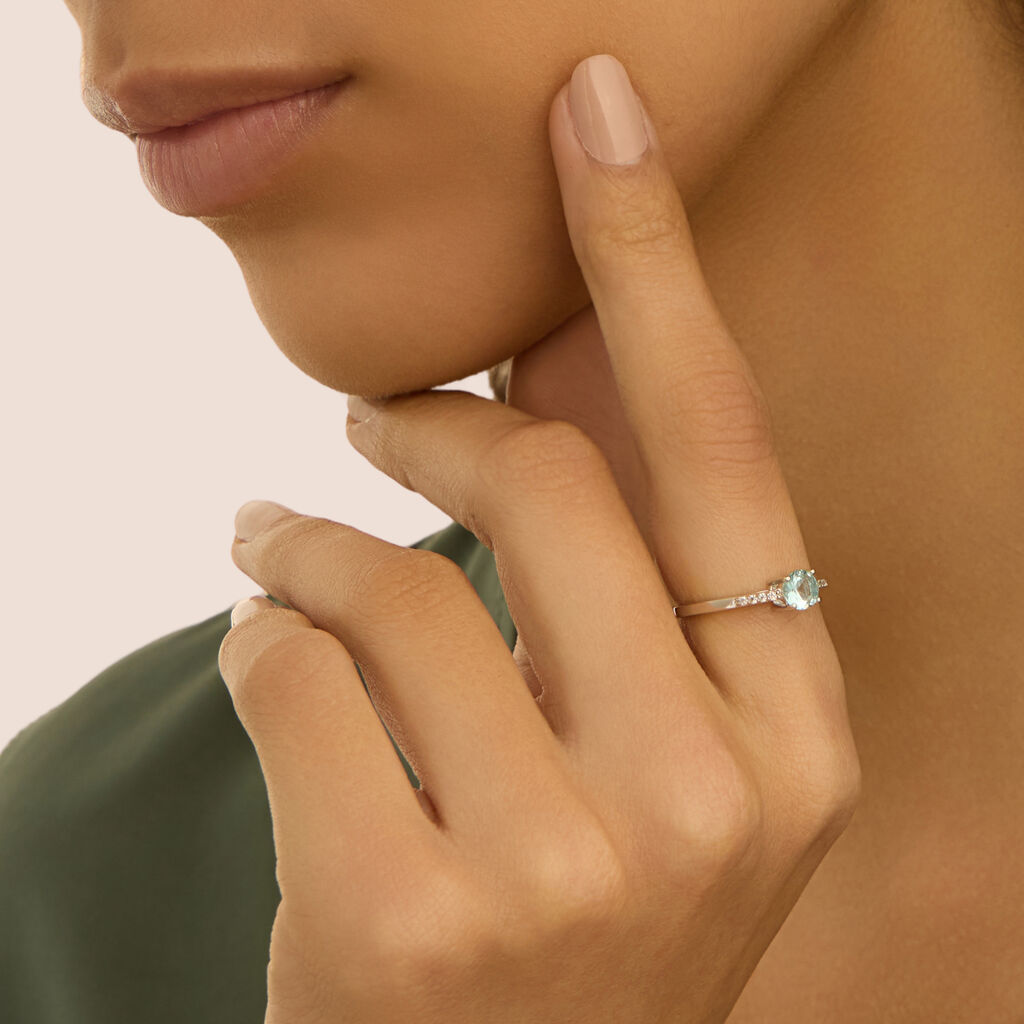 Anello Solitario Silver Rainbow Argento Rodiato Cubic Zirconia