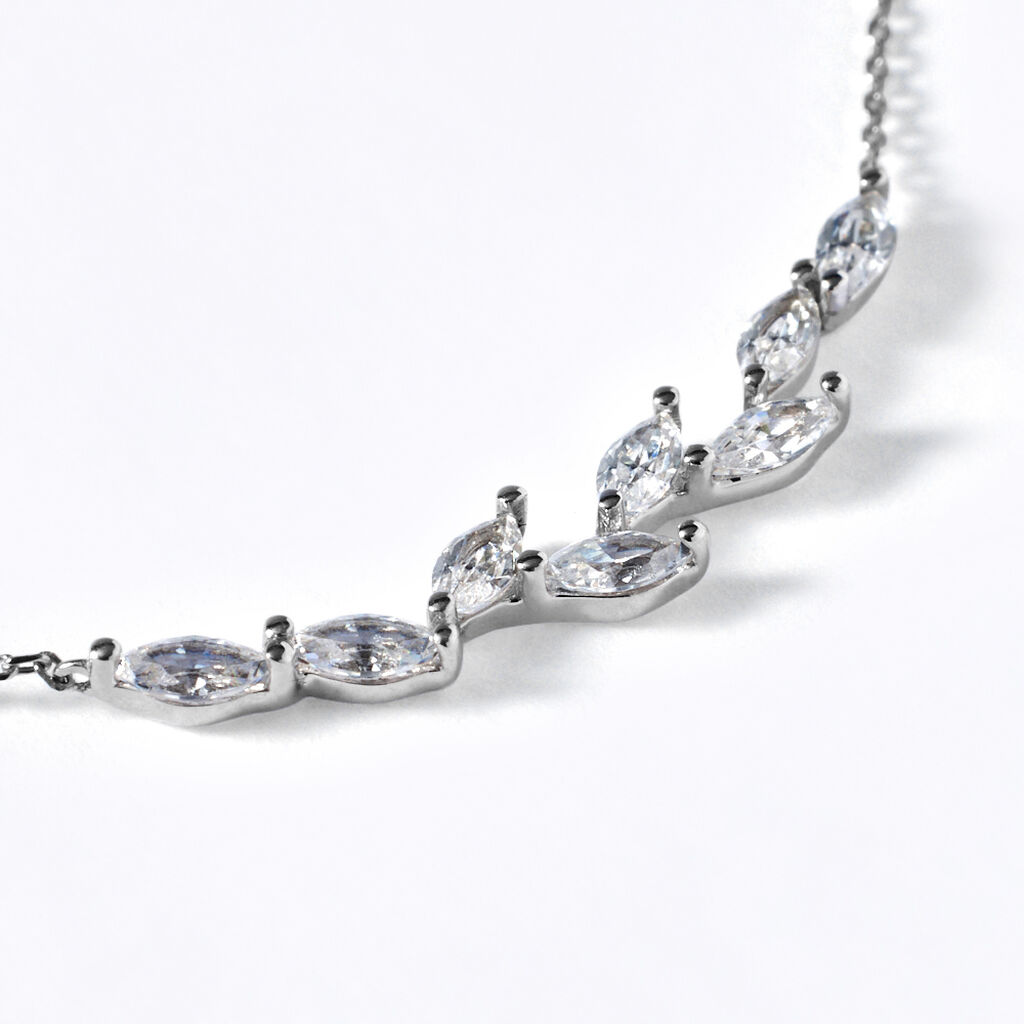 Collana Claire Oro Bianco Cubic Zirconia - Collane Donna | Stroili