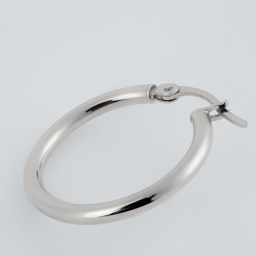 Orecchini A Cerchio Toujours Oro Bianco - Orecchini a Cerchio Donna | Stroili