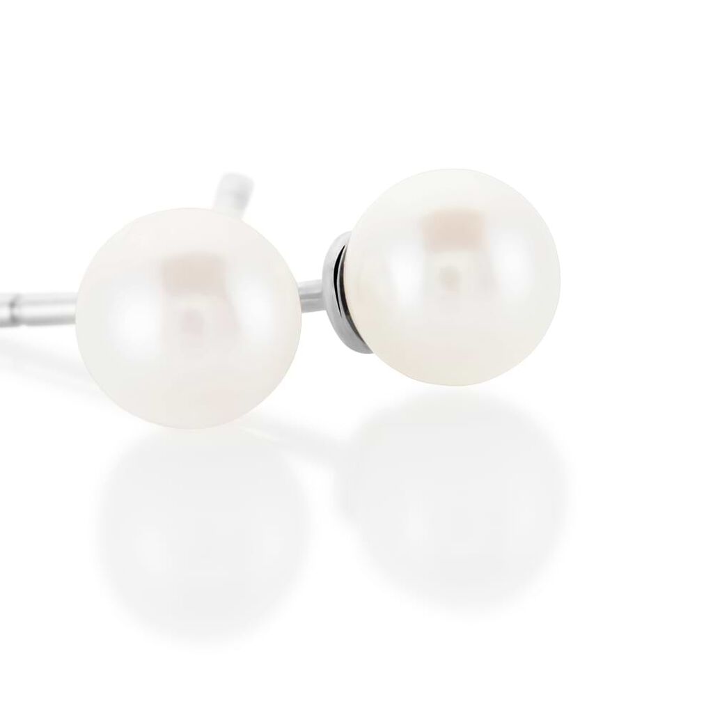 Orecchini Lobo Gabrielle Oro Bianco Perla Akoya - Orecchini a Lobo Donna | Stroili