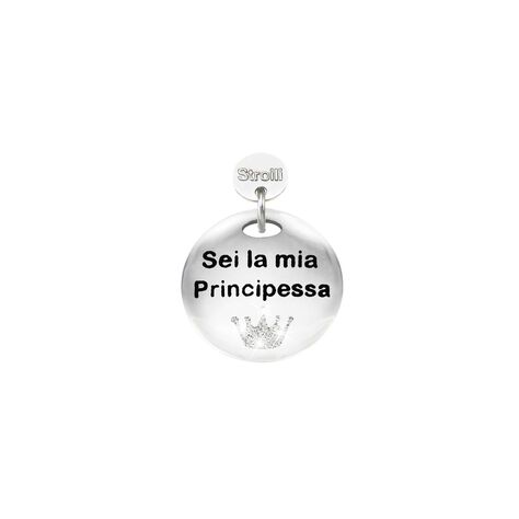 Charm in argento rodiato e glitter - Charms Donna | Stroili