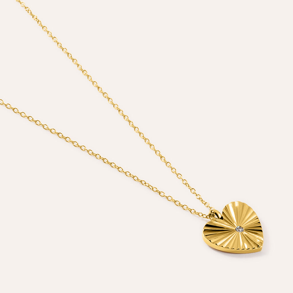 Collana Radiance Acciaio Dorato Cristallo