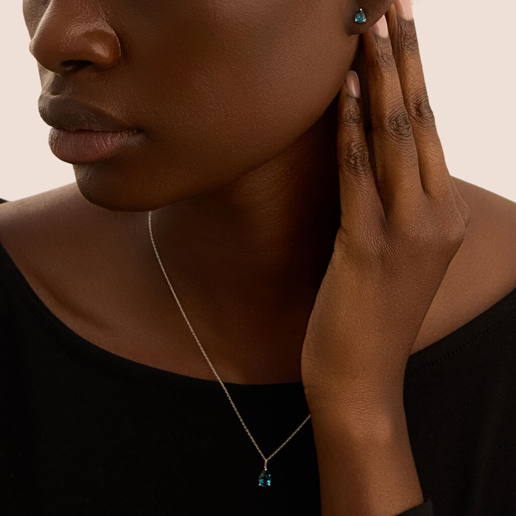 Collana Punto Luce Amélie Oro Bianco Topazio