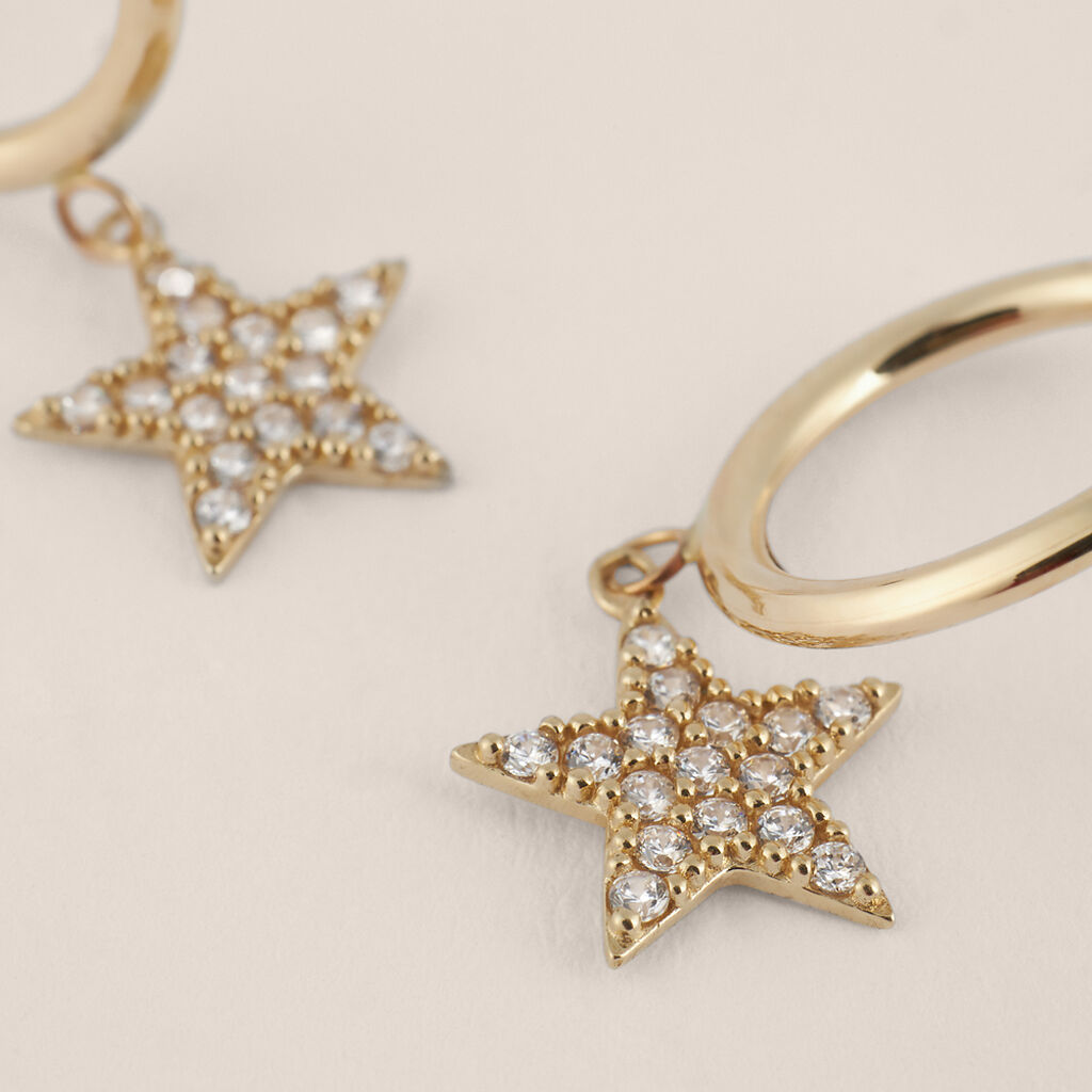 Orecchini A Cerchio Toujours Oro Giallo Cubic Zirconia