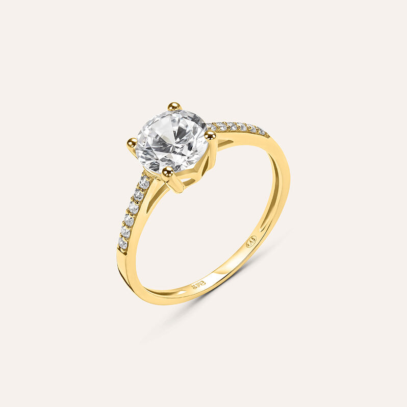 Anello Solitario Claire Oro Giallo Cubic Zirconia - Anelli con Pietre Donna | Stroili