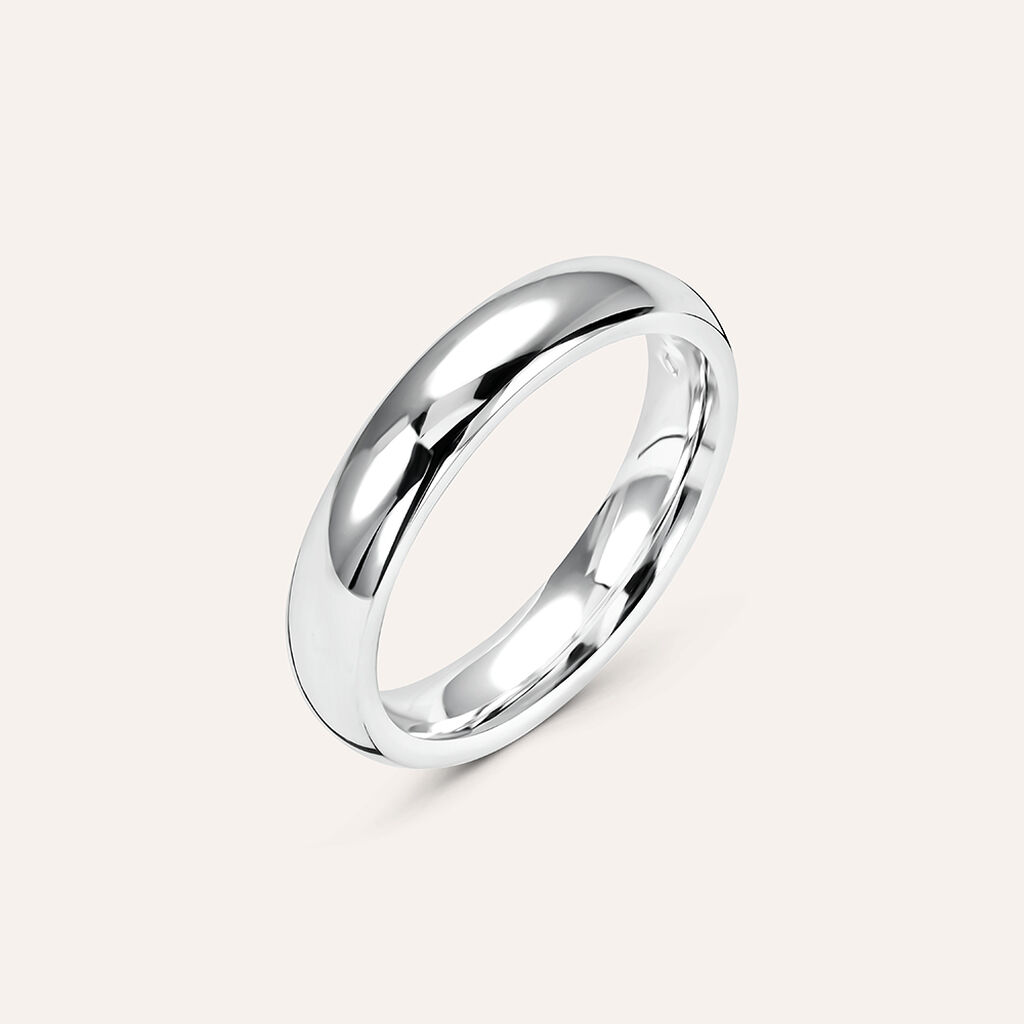 Fede Comoda 4 mm Oro Bianco - Fedi Unisex | Stroili