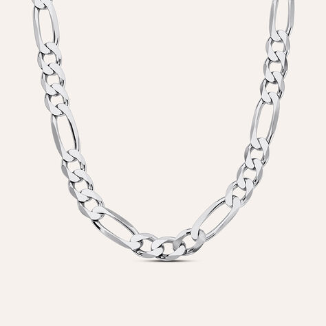 CASSIECA Collana Croce Uomo In Argento 925 E Acciaio Inox - Catena Cubana Taglio Diamante 5mm (Lunghezze 41-66cm)