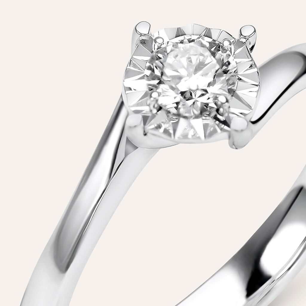 Anello Solitario Valentino Diamotion Oro Bianco Diamante