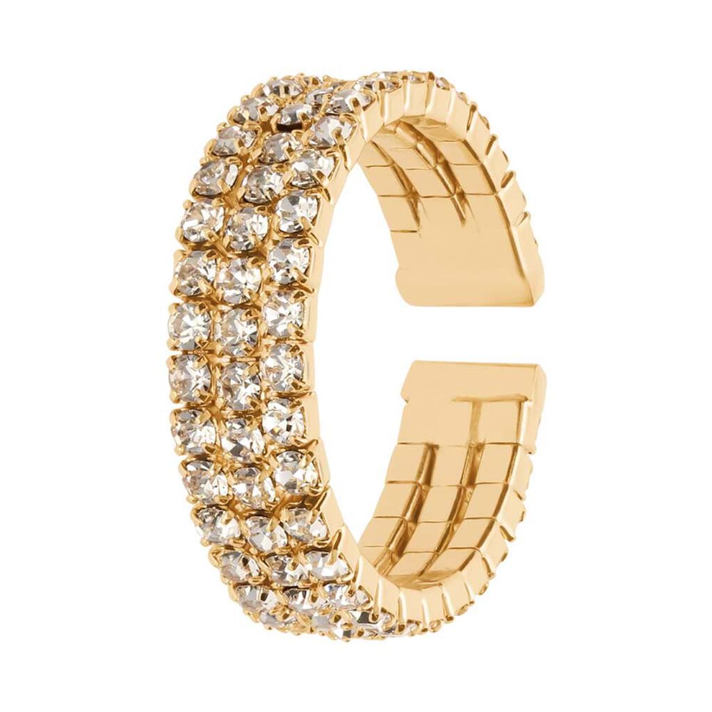 Anello Fantasia Romantic Shine Metallo Dorato Cristallo