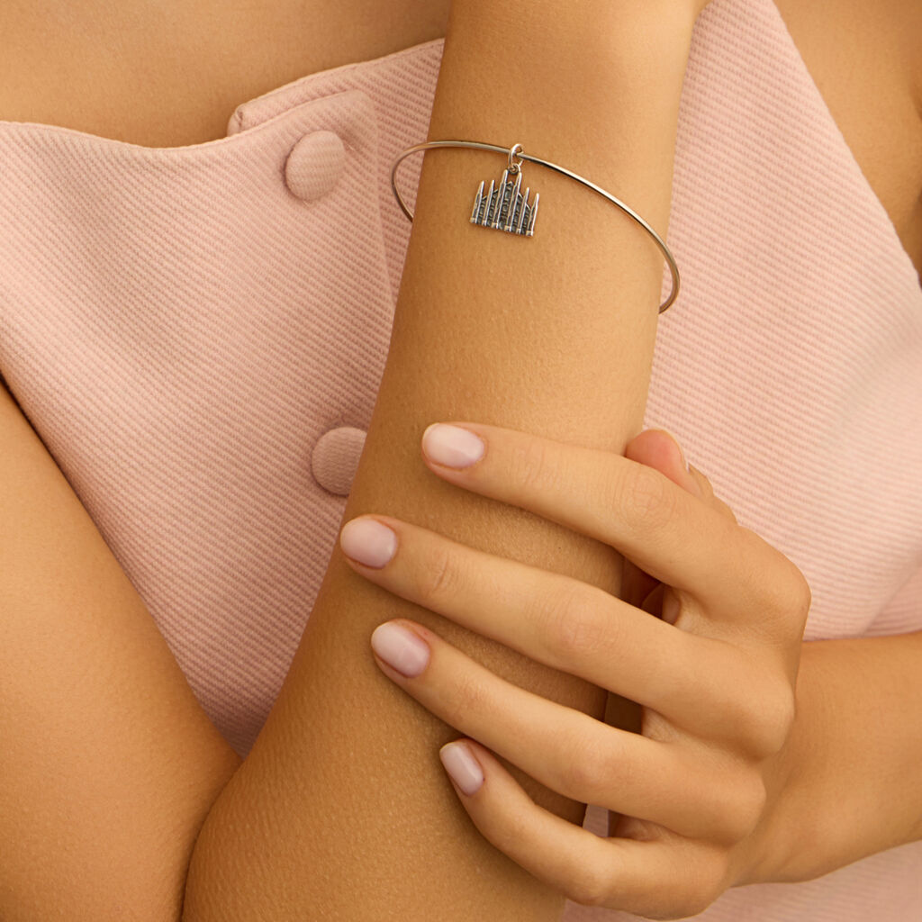 Pendente Saluti&Baci Duomo Milano Love Beats Argento Rodiato