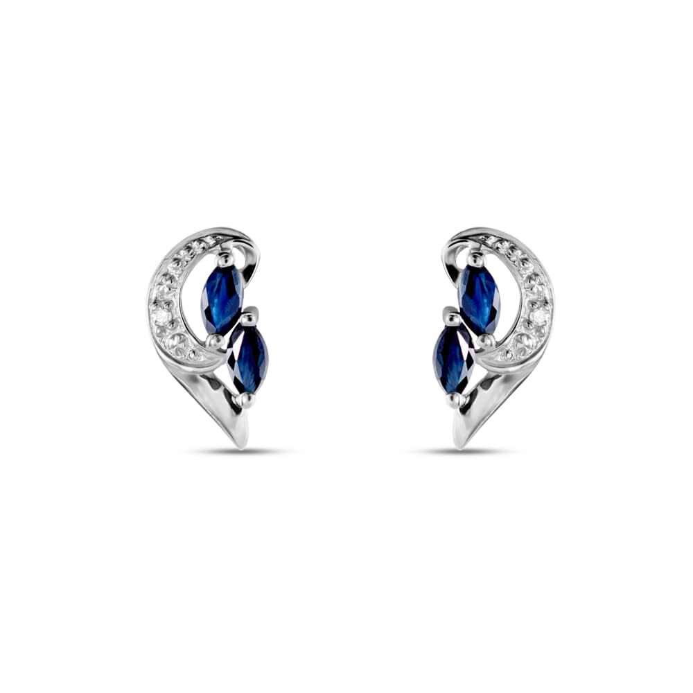 Orecchini Lobo Charlotte Oro Bianco Zaffiro Diamante
