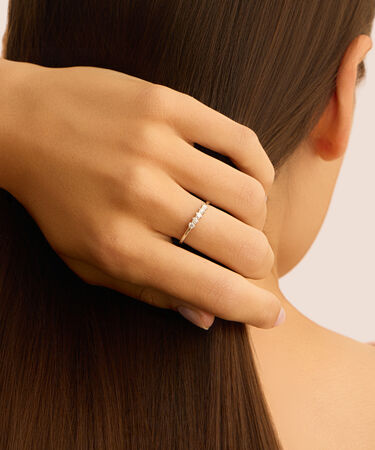 Anello Riviere Grace Oro Bianco Diamante