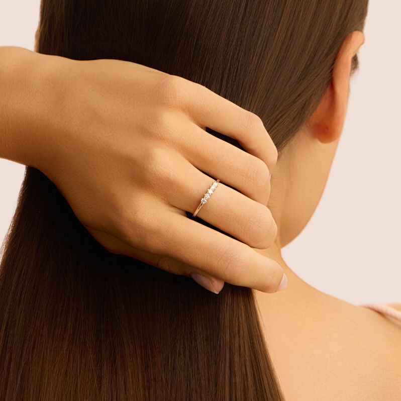 Anello Riviere Grace Oro Bianco Diamante - Anelli Riviere Donna | Stroili