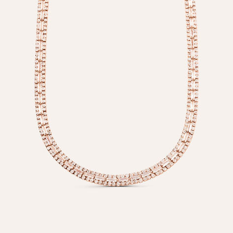 Collana Tennis Romantic Shine Metallo Rosa Cristallo - Collane Tennis Donna | Stroili