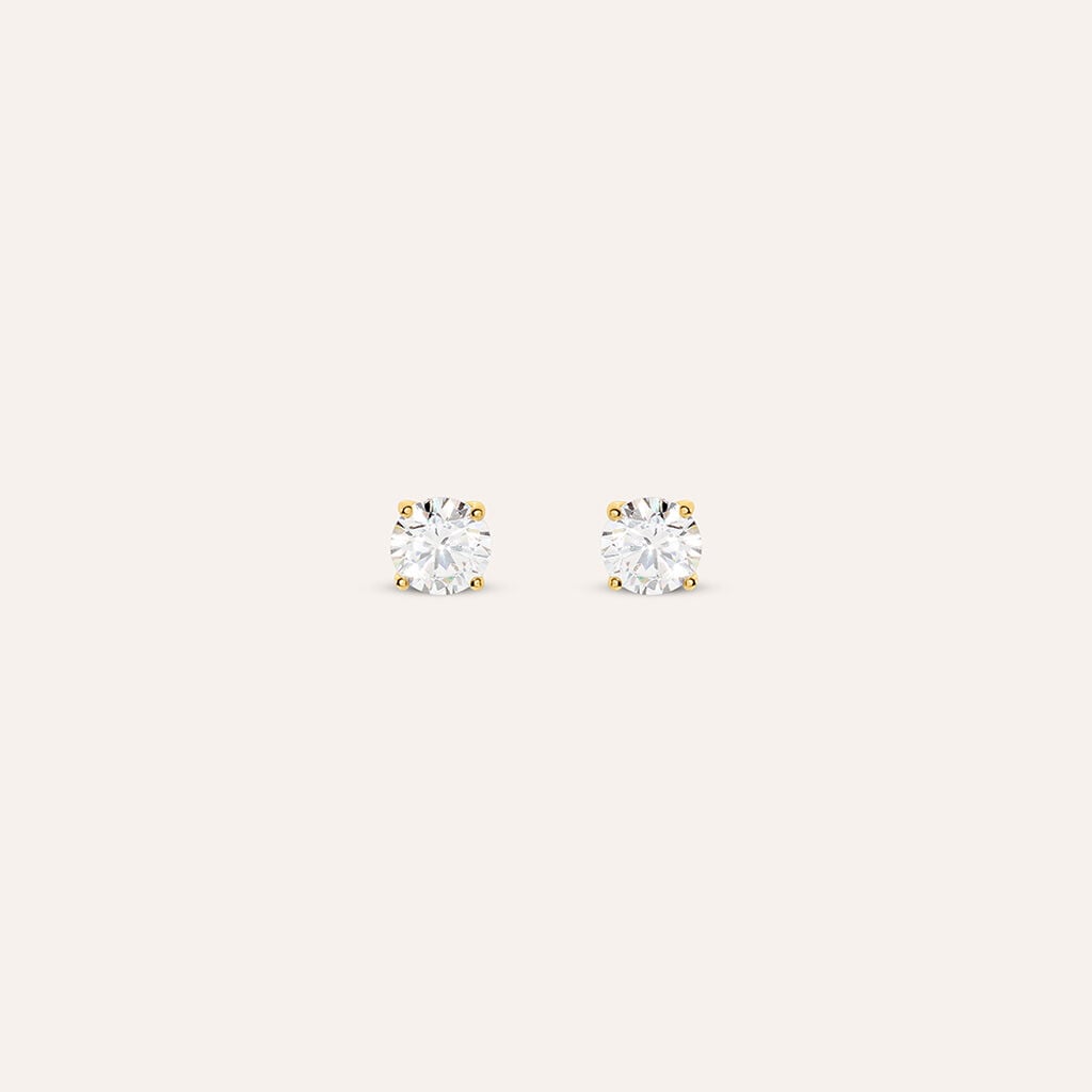 Orecchini Lobo Punto Luce Silver Glow Argento Dorato Cubic Zirconia