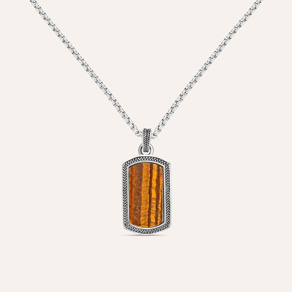 Collana Man Code Acciaio Occhio di tigre - Collane Uomo | Stroili