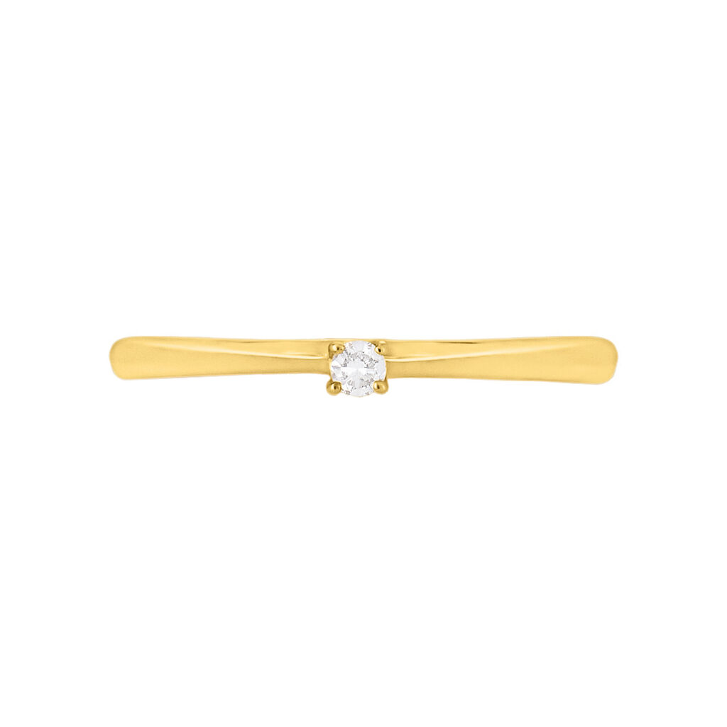 Anello Solitario Grace Oro Giallo Diamante - Anelli con Pietre Donna | Stroili