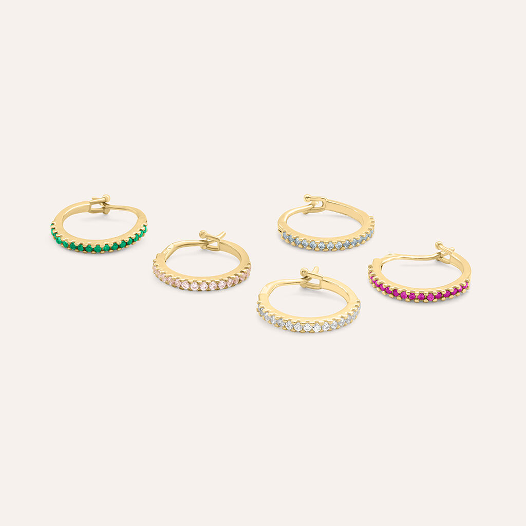 Mono Orecchino A Cerchio Claire Oro Giallo Cubic Zirconia