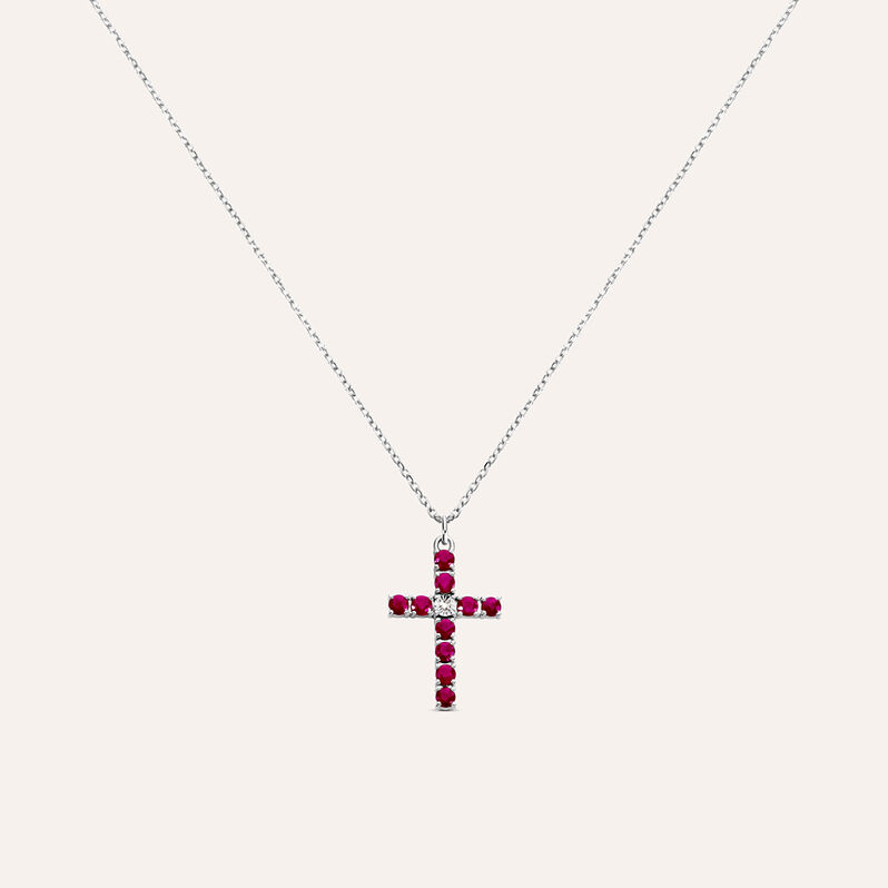 Collana Charlotte Oro Bianco Rubino Diamante - Collane Donna | Stroili