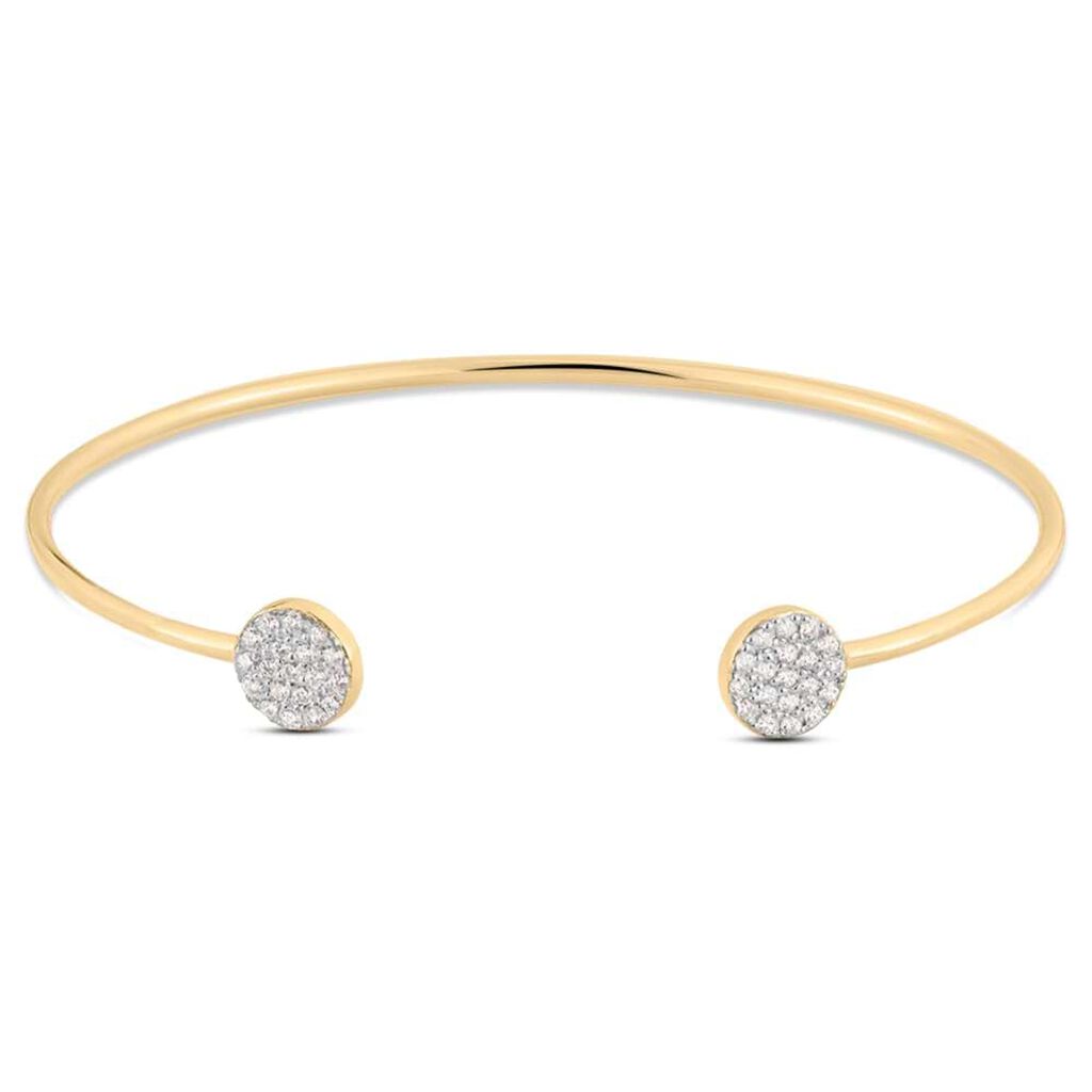 Bangle placcato oro con pav√© di zirconi