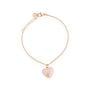Bracciale in acciaio rosato e strass con charm a forma di cuore