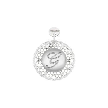 Charm in argento rodiato e glitter