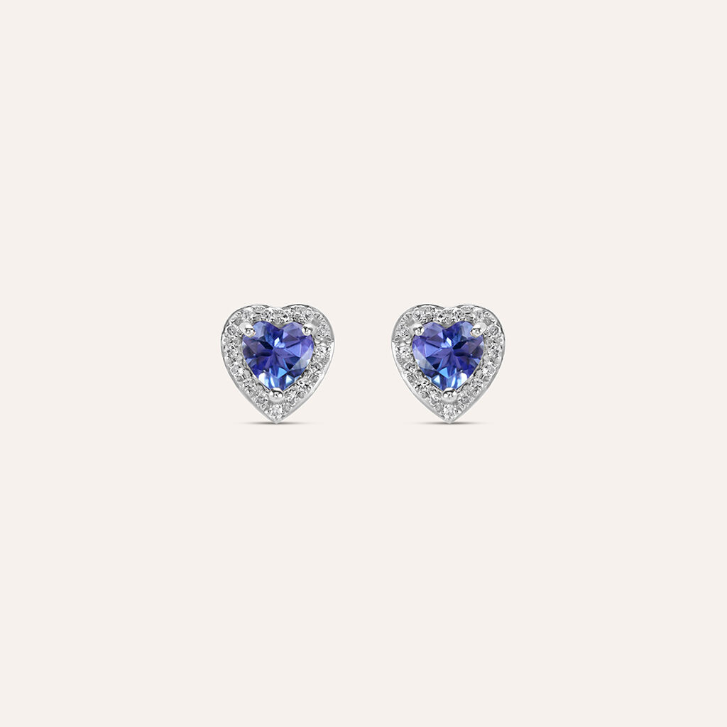 Orecchini Lobo Jasmine Oro Bianco Tanzanite Diamante - Orecchini a Lobo Donna | Stroili