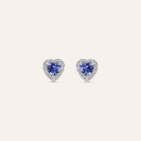 Orecchini Lobo Jasmine Oro Bianco Tanzanite Diamante - Orecchini a Lobo Donna | Stroili