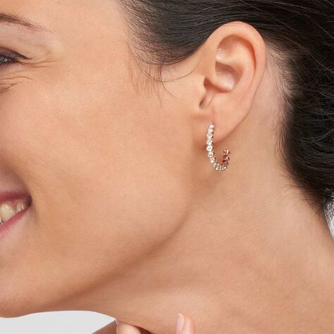 Orecchini A Cerchio Romantic Shine Metallo Rosa Cristallo - Orecchini a Cerchio Donna | Stroili