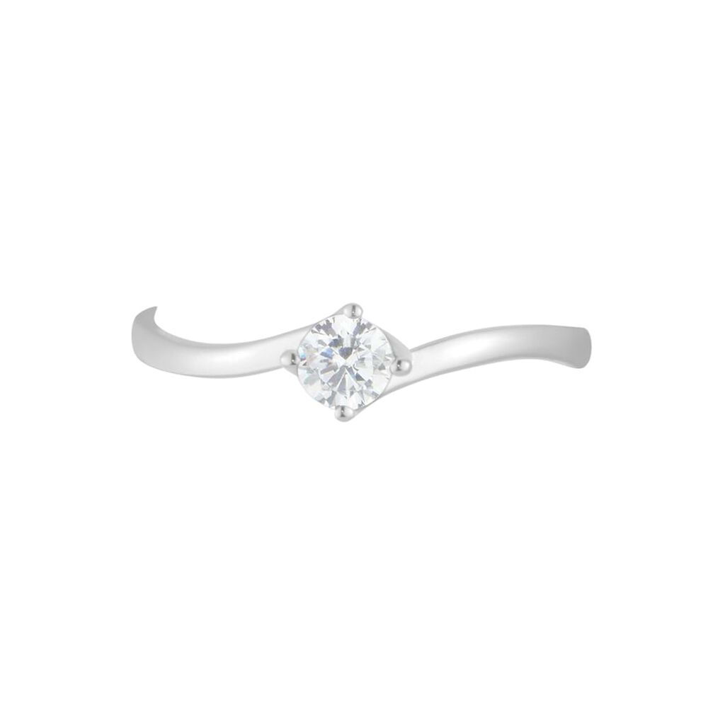 Anello Solitario Claire Oro Bianco E Cubic Zirconia - Anelli con Pietre Donna | Stroili