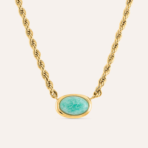 Collana Radiance Acciaio Dorato Amazzonite - Catenina Donna | Stroili