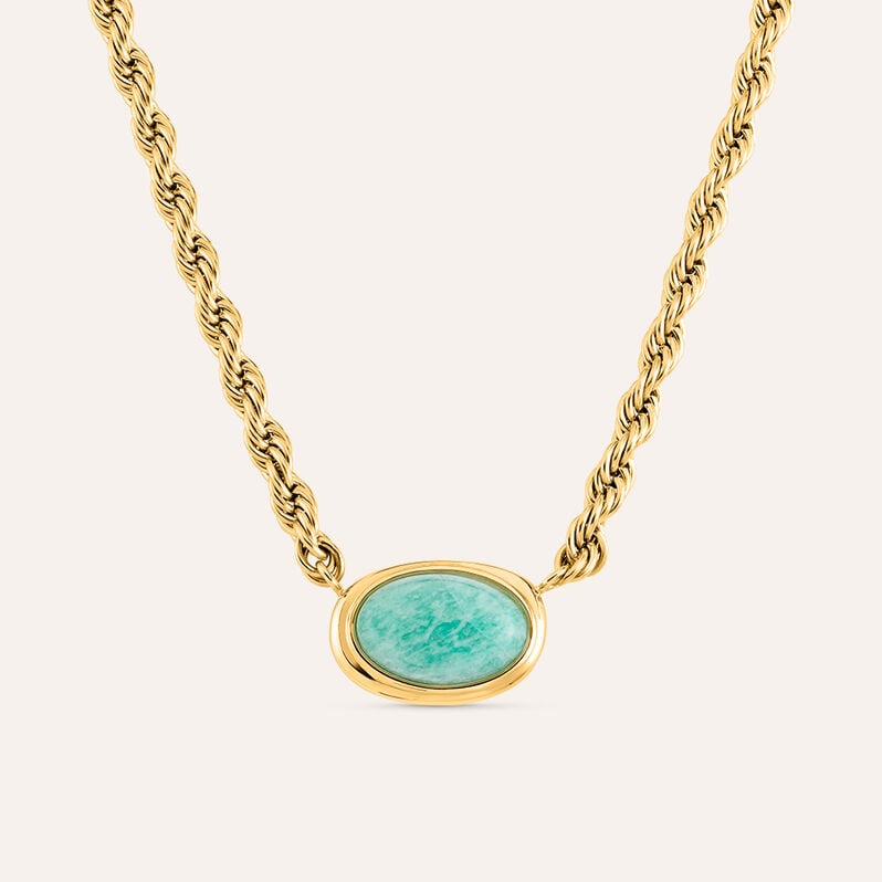 Collana Radiance Acciaio Dorato Amazzonite - Catenina Donna | Stroili
