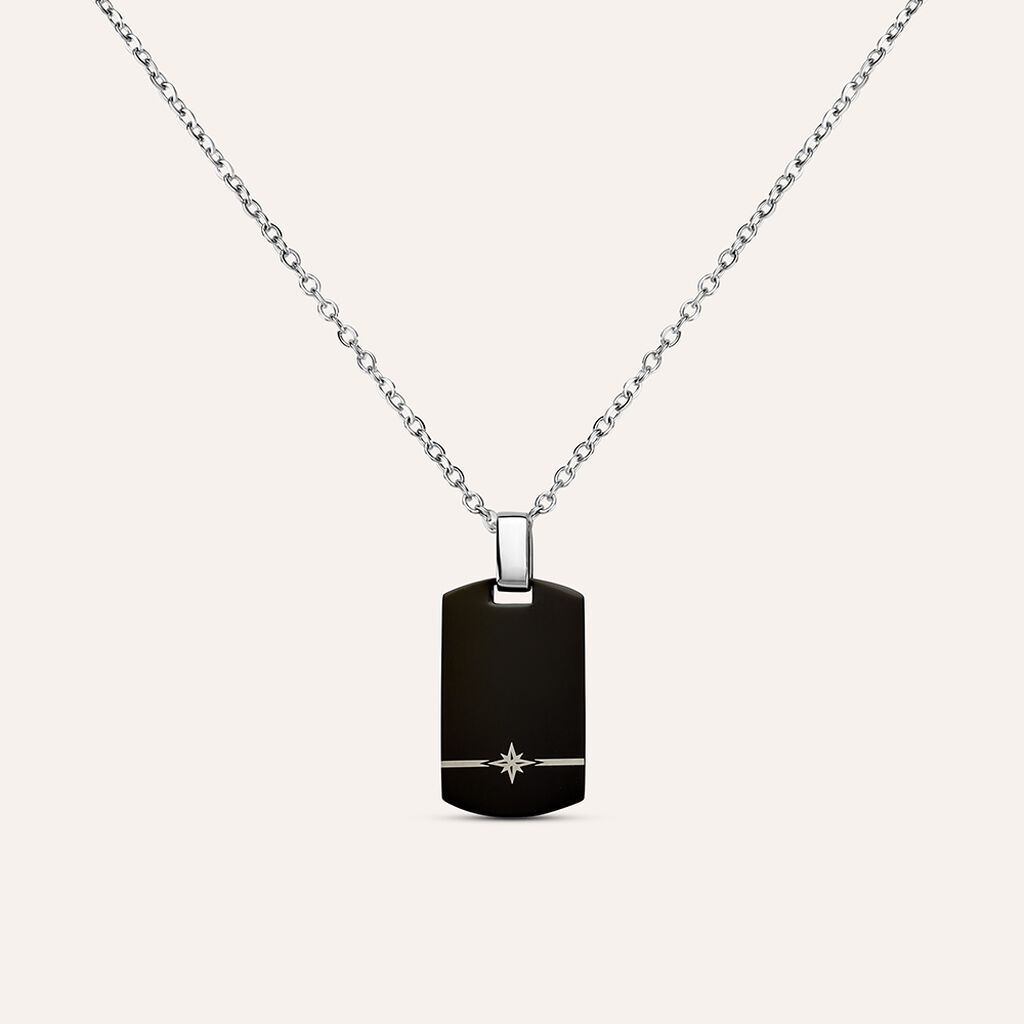Collana Man Code Acciaio Bicolore Bianco / Nero - Collane Uomo | Stroili