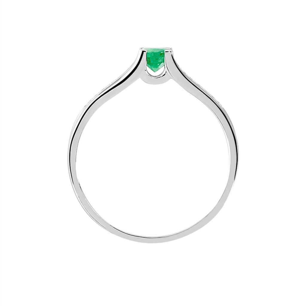 Anello Charlotte Oro Bianco Smeraldo Diamante - Anelli con Pietre Donna | Stroili