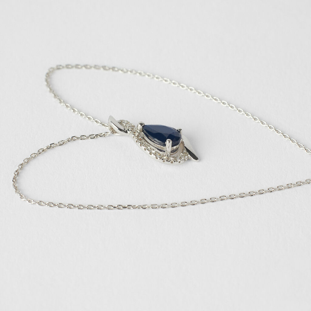 Collana Charlotte Oro Bianco Zaffiro Diamante - Collane Choker Donna | Stroili